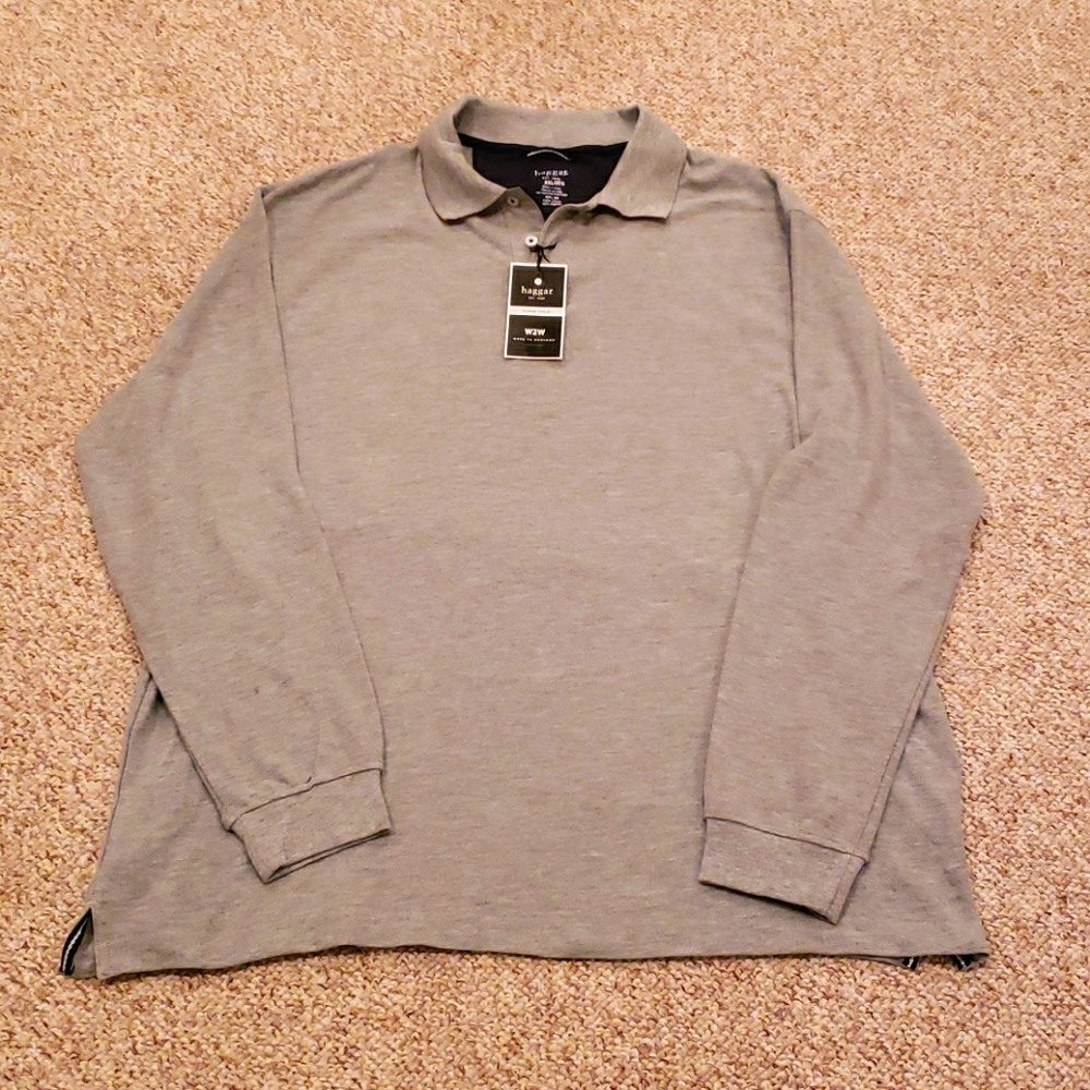 Haggar pique polo long sleeved shirt